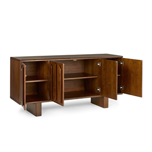 Modern Solid Wood <b>Sideboard</b> Cabinet with Multi Door Storage Minimalist Wooden Buffet Cabinet for Living Room Furniture - Product Image 2