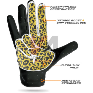 Guantes de Fútbol Americano Hechos a Medida, Agarre de Silicona Adhesivo Antideslizante, Guantes Profesionales de Entrenamiento para Receptores, Fabricante - Product Image 3