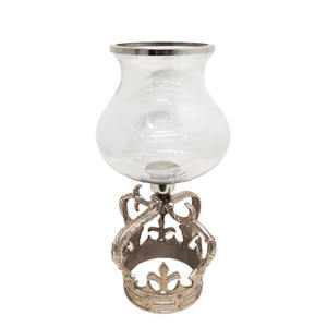 Soporte de pilar de vela de aluminio y vidrio decorativo de Navidad, tarro de vela de Color plateado para Festival y decoración del hogar - Product Image 6