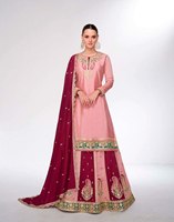 TV Serial Actrice Style Magnifique Couleur Rose Broderie Lourde Cou Conception Taille Libre Anarkali Robe Collection / Salwar Kameez