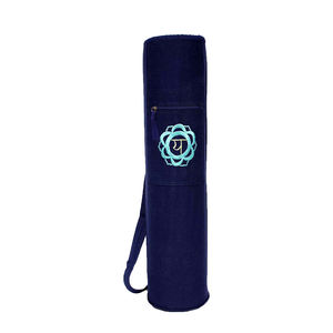 Sac de tapis de yoga portable à cordon de serrage personnalisable en coton bordeaux de meilleure qualité avec broderie Chakra Nouvelle collection - Product Image 4