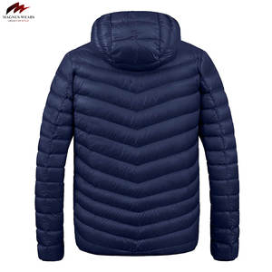 Chaqueta acolchada de invierno para hombre de diseño personalizado, tela de lona directa de fábrica, ropa impermeable para exteriores con cremallera - Product Image 2