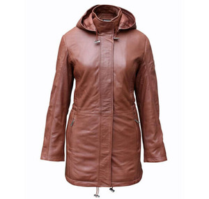 Premium Quality Customized Button Down Brown Leather <b>Long</b> Coat for Women Real Leather <b>Jacket</b> Coat - Product Image 2