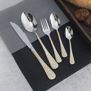 Ensemble de couverts en acier inoxydable plaqué or ensemble de couverts à polissage miroir prêt à expédier bas quantité minimale de commande - Product Image 5