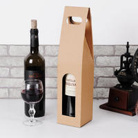 Boîtes de cadeaux de fête personnalisées imprimées, 1 bouteille de vin rouge, ensemble de bière, boîtes en papier kraft recyclables, emballage de vin avec logo