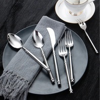 Offre Spéciale – Ensemble de Couverts de Luxe Royal en Métal Réutilisable, Plaqué Argent et Or Rose, 5 Pièces en Acier Inoxydable, Finition Poli Miroir – Idéal pour Offrir