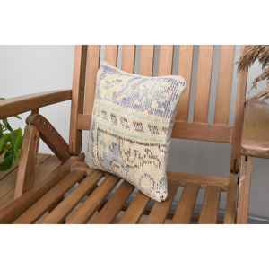 Luxury <b>18x18</b> Beige Kilim Patchwork Wool Pillow 12x12 Inch Rustic Floral Print Throw Pillow for Bedding Floor Portable Woven - Product Image 3