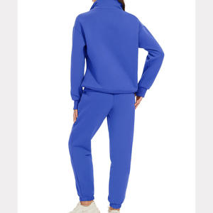 Sudadera de manga larga con media cremallera informal para otoño e invierno con logotipo personalizado de alta calidad para mujer - Product Image 2