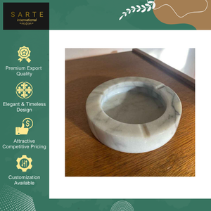 Leading Bulk Exporter Selling High Quality 10cm Handmade Smoking Accessory Modern Luxury Design White Marble Ashtray Custom - Product Image 6