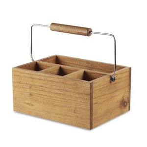 แคดดี้เครื่องใช้บนโต๊ะอาหารทำจากไม้อะคาเซียดีไซน์ใหม่ล่าสุดพร้อมช่องเก็บของหลายช่องสำหรับใช้บนโต๊ะอาหาร - Product Image 1