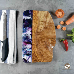 SOLOBEAT Luxury Modern Solid Wood & Resin Handmade <b>Kitchen</b> Cutting Board for <b>Furniture</b> - Product Image 3