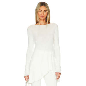 Free People Tunica da donna in maglia color avorio, taglia Large - Product Image 1