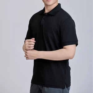 <b>Mens</b> Regular Fit 200 Grams Knitted TC Fabric Short Sleeve <b>Shirt</b> | Front Logo <b>Black</b> Casual Button-Up <b>Shirt</b> | FMF <b>Polo</b> <b>Shirts</b> | - Product Image 1