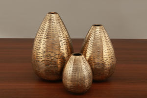 Vase à fleur en aluminium de forme moderne dernière conception texturée vente chaude pour la décoration intérieure-chambre à coucher salon utilisation de mariage - Product Image 4