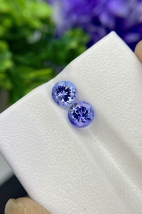 Par de tanzanita bicolor Natural, lupa de forma redonda de 5MM, piedra preciosa de zoisita limpia para la fabricación de joyas, piedras preciosas sueltas al por mayor - Product Image 2