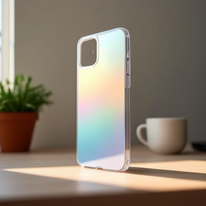 Funda de teléfono iridiscente Prisma para iPhone 14, cubierta protectora con diseño degradado transparente - Product Image 3