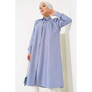 Camisa Casual Larga Rayas Índigo - Product Image 3