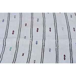 Alfombra Grande Vintage de 4.7x10 pies (142x306 cm), Alfombra Turca Blanca con Diseño Floral de Lana - Product Image 5