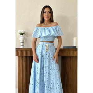 Conjunto de Blusa y Falda Gipel Azul Bebé - Azul Bebé - Product Image 3