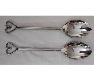 Juego de servidor de ensalada de acero inoxidable 18/8 pulido mate, utensilios de cubiertos personalizados para uso doméstico o hotelero, herramientas de servicio para vajilla - Product Image 1