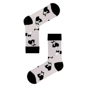 Colorful Tuxedo <b>Cat</b> Pattern Ankle <b>Socks</b> for Girls Cozy Floral Animal Print Breathable Disposable Nylon Silk One Size Daily Use - Product Image 2