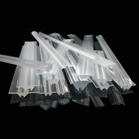 Profils en plastique sur mesure, extrusion, acrylique transparent givré, PMMA, prisme optique, lentille linéaire, diffuseur, couvercles, bande lumineuse, lentille