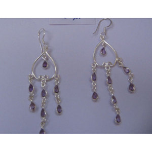 Pendientes de Plata de Ley 925 con Amatista Natural para Mujer, Shah Gems, Accesorio de Moda - Product Image 1