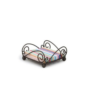 Retro style metal <b>tissue</b> <b>holder</b> with handmade motifs and ornamental accents for traditional <b>kitchens</b> or guest spaces - Product Image 5