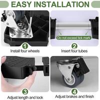 Support de plantes réglable de 38 à 50 cm, chariot à roulettes robuste pour plantes, avec roulettes pivotantes à 360 degrés, chariot à plantes pour jardin, pot de fleurs