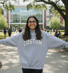 <b>Top</b> Design Women's University Mockneck Streetwear Embroidered Fleece Oversized Winter Long Sweatshirt Eco-Friendly Breathable - Product Image 2