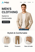 Ropa profesional para hombres Diseño de sitios web Agencia Web asequible Creación de soluciones de tienda de negocios en línea elegantes y efectivas