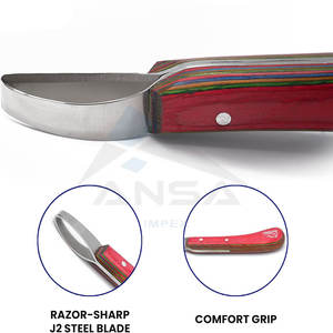 Premium acier inoxydable sabot coupe boucle couteau feuille poignée professionnel maréchal-ferrant outil cheval vache sabot soin Durable pointu - Product Image 3