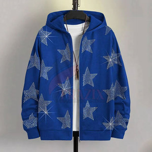 Hombres Mejor Moda Desgaste Diseña Tu Propio Logotipo Hombres Cremallera Rhinestone Sudaderas Algodón Mezclado Cremallera Rhinestone Sudaderas - Product Image 6
