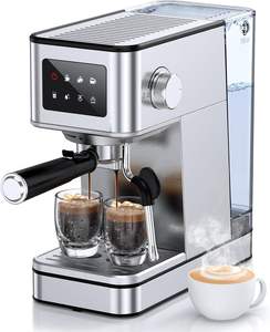Machine à expresso de haute qualité, machine à expresso compacte 20 bars avec mousseur à lait vapeur, machine à café en acier inoxydable - Product Image 3