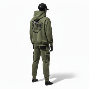 Ropa Deportiva Personalizada, Felpa Técnica, Unisex, Estilo Hip Hop, Pantalones Deportivos con Capucha, Invierno, Algodón, Casual, Transpirable, Parches de PVC - Product Image 5