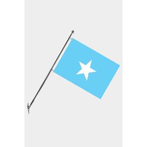Ensemble de mât de drapeau télescopique mural Somalie avec drapeaux en polyester durables et graphiques d'impression numérique personnalisables - Product Image 1