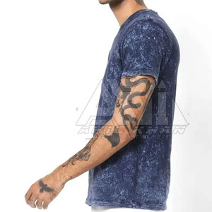 T-shirts personnalisés pour hommes grande taille en polyester/coton délavé à l'acide, séchage rapide, respirants, logo personnalisé, haute qualité, vente en gros - Product Image 2
