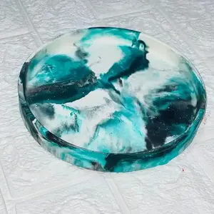 Plateaux en résine exclusifs de luxe vintage conçus Plateau de service écologique pour les centres de villégiature Top Style Snack Coffee Dessert Plates - Product Image 5