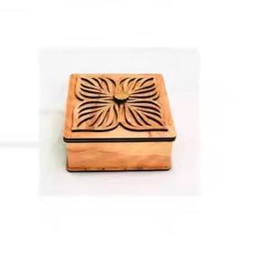 Joyero de madera MDF ecológico para embalaje de regalo, caja de madera decorativa con logotipo personalizado para fiesta de boda - Product Image 1