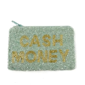 กระเป๋าใส่เหรียญผ้าไหมปักลายแชมเปญใหม่ ปรับแต่งได้ พิมพ์ลายสกรีน ทำมือ ปิดซิป ผ้าฝ้าย ของขวัญสุดอินเทรนด์สำหรับเธอ - Product Image 1