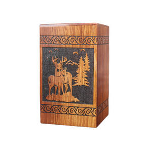 Urnes funéraires décoratives en bois de style américain moderne pour adultes, faites à la main à bas prix - Product Image 2