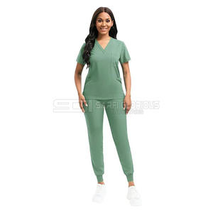 Uniforme Médico de Dos Piezas para Enfermeras, Estilo Jogger, para Verano, para Médicos y Enfermería Hospitalaria, Cómodo Conjunto de Parte Superior e Inferior de Punto - Product Image 4