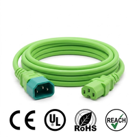 Kabel Ekstensi Daya PDU IEC C14 ke C15 untuk Komputer, Harga Grosir, Panjang dan Warna Sesuai Pesanan, 18AWG 16AWG 14AWG