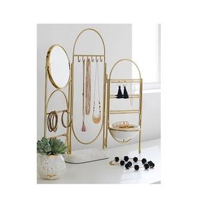 Support à bijoux en marbre et en fer fait à la main, dernier design, support à bijoux décoratif en métal pour boucles d'oreilles et colliers - Product Image 1