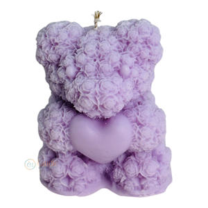 Bougie de cire de soja en forme d'ours en peluche rose faite à la main bougie de cire parfumée romantique pour les vacances pour la décoration de la Saint-Valentin de la douche de bébé - Product Image 3