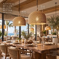 Luminaire suspendu en rotin tressé pour restaurants, salles à manger et projets hôteliers