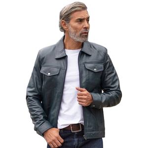Veste de moto en cuir de vache pour homme, tendance de la rue, écologique, respirante, chaleur hivernale - Product Image 1