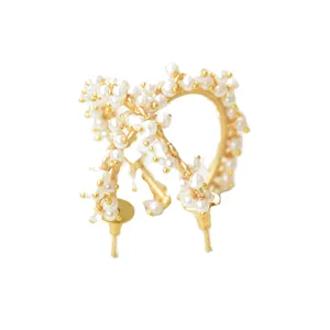 定制耳环制造商时尚珠宝珍珠箍耳环批发时尚耳环供应商镀金箍