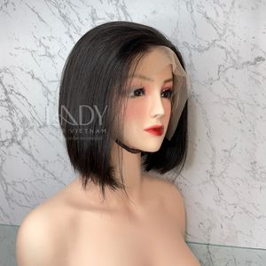 Meilleure vente perruque Bob cheveux humains avec dentelle frontale extensions de cheveux humains vietnamiens perruques frontales transparentes - Product Image 1