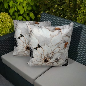 Set di 2 Cuscini Decorativi con Motivo Peonia 40x40 cm per Uso Interno ed Esterno con Imbottitura di Qualità Cuscini da Esterno per Divani - Product Image 3
